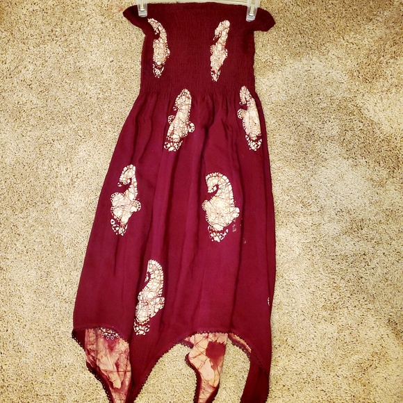 Burgundy tube top dress - Picture 1 of 2